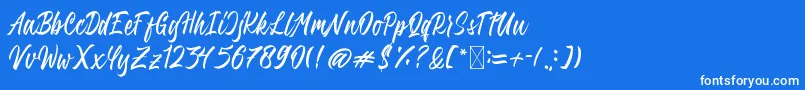 QimailaScript Font – White Fonts on Blue Background