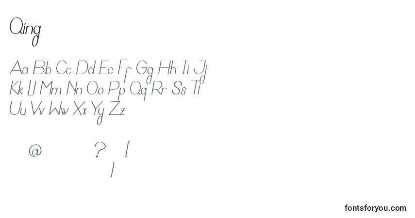 Qing-fontti – aakkoset, numerot, erikoismerkit
