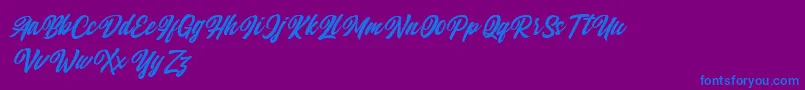 fuente Qintan Script Free Demo – Fuentes Azules Sobre Fondo Morado