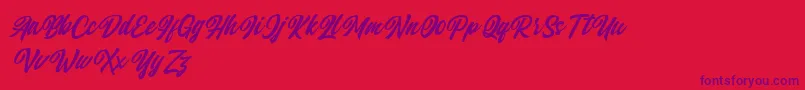 Qintan Script Free Demo Font – Purple Fonts on Red Background