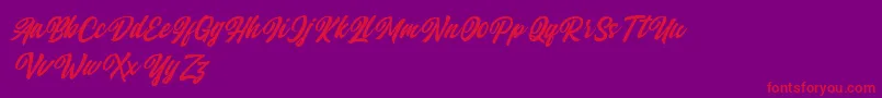 fuente Qintan Script Free Demo – Fuentes Rojas Sobre Fondo Morado