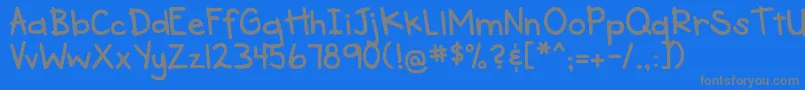 Fonte DjbSeeSpotRun – fontes cinzas em um fundo azul