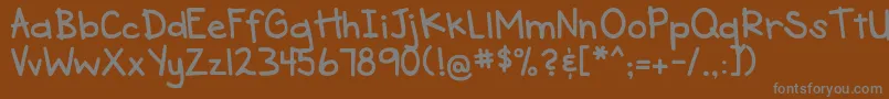More about DjbSeeSpotRun Font DjbSeeSpotRun Font – Gray Fonts on Brown Background