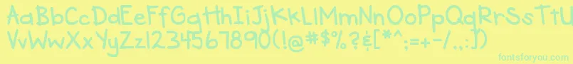 Police DjbSeeSpotRun – polices vertes sur fond jaune