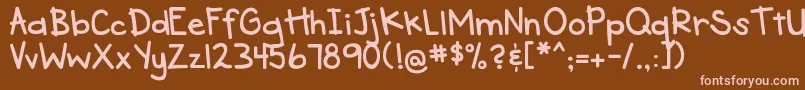DjbSeeSpotRun Font – Pink Fonts on Brown Background