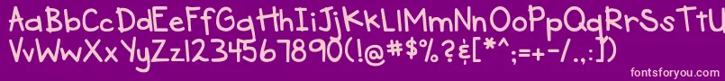 DjbSeeSpotRun Font – Pink Fonts on Purple Background
