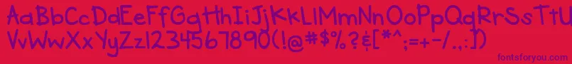 DjbSeeSpotRun Font – Purple Fonts on Red Background