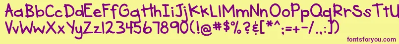DjbSeeSpotRun Font – Purple Fonts on Yellow Background