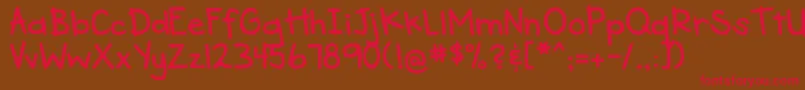 DjbSeeSpotRun Font – Red Fonts on Brown Background