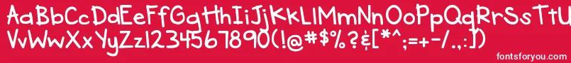 DjbSeeSpotRun Font – White Fonts on Red Background