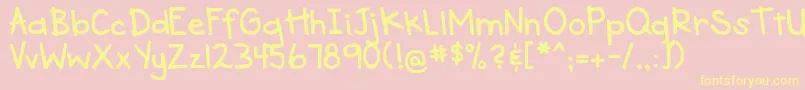 DjbSeeSpotRun Font – Yellow Fonts on Pink Background