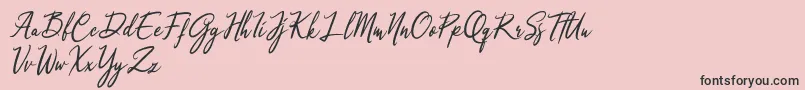 Qinyana Signature-Schriftart – Schwarze Schriften auf rosa Hintergrund