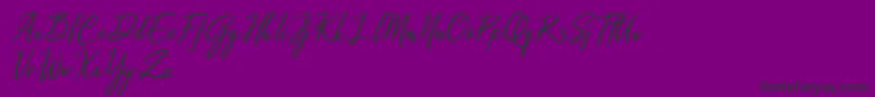 Qinyana Signature-Schriftart – Schwarze Schriften auf violettem Hintergrund