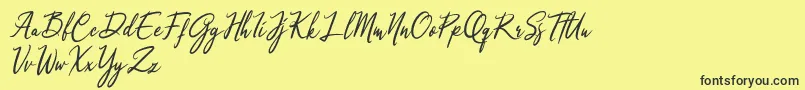 Qinyana Signature Font – Black Fonts on Yellow Background