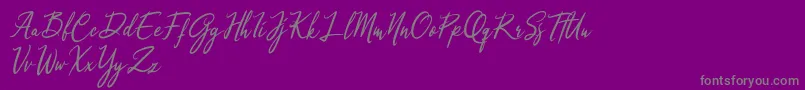 Qinyana Signature-Schriftart – Graue Schriften auf violettem Hintergrund