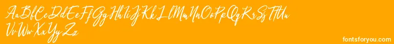 Qinyana Signature Font – White Fonts on Orange Background