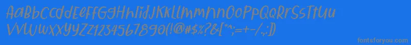 Fonte Qiyoshi Italic – fontes cinzas em um fundo azul