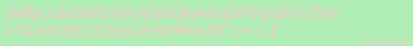 Qiyoshi Italic Font – Pink Fonts on Green Background