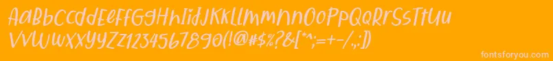 Шрифт Qiyoshi Italic – розовые шрифты на оранжевом фоне