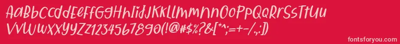 Qiyoshi Italic Font – Pink Fonts on Red Background