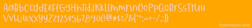 Fonte Qiyoshi Regular – fontes rosa em um fundo laranja