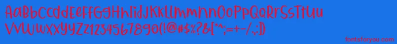Qiyoshi Regular Font – Red Fonts on Blue Background