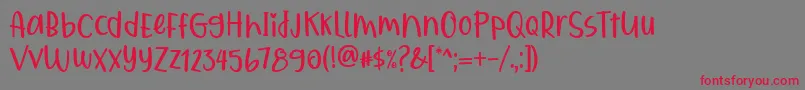 Qiyoshi Regular Font – Red Fonts on Gray Background