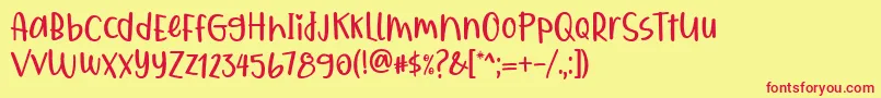 Qiyoshi Regular Font – Red Fonts on Yellow Background