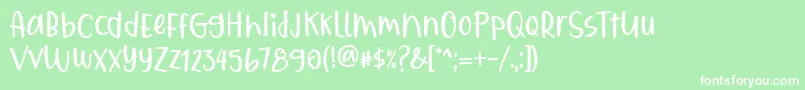 フォントQiyoshi Regular – 緑の背景に白い文字