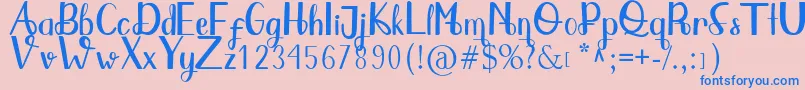 Qlinsey Font – Blue Fonts on Pink Background