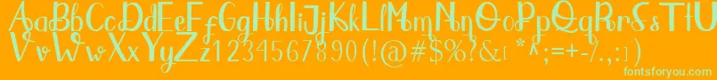 Qlinsey Font – Green Fonts on Orange Background