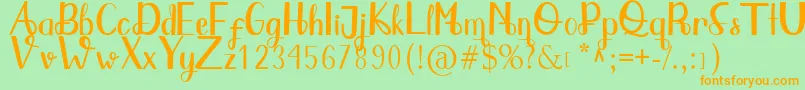 Qlinsey Font – Orange Fonts on Green Background