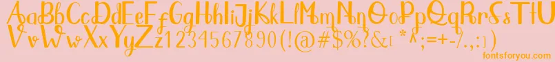 Qlinsey Font – Orange Fonts on Pink Background