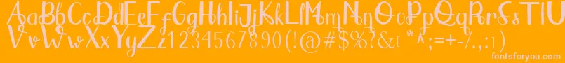 Qlinsey Font – Pink Fonts on Orange Background