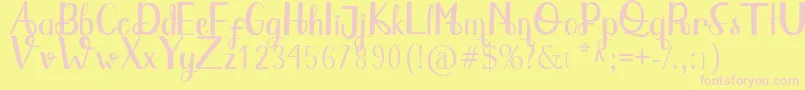Qlinsey Font – Pink Fonts on Yellow Background