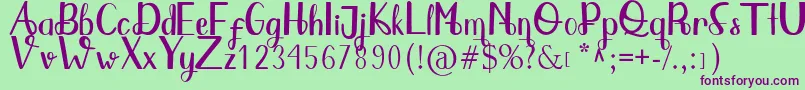 Qlinsey Font – Purple Fonts on Green Background