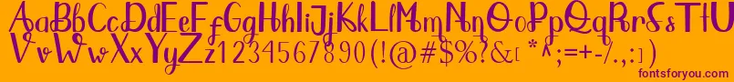 Qlinsey Font – Purple Fonts on Orange Background