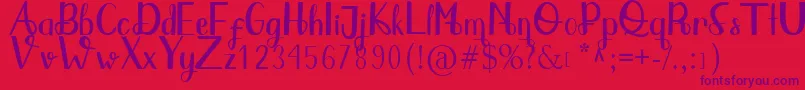 Qlinsey Font – Purple Fonts on Red Background