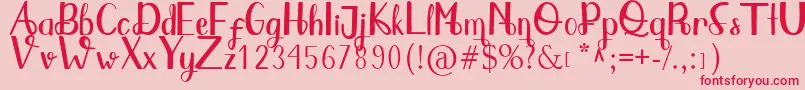 Qlinsey Font – Red Fonts on Pink Background