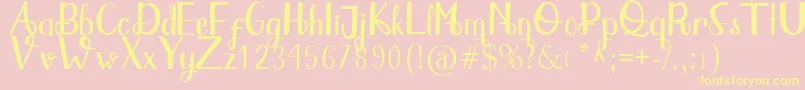 Qlinsey Font – Yellow Fonts on Pink Background