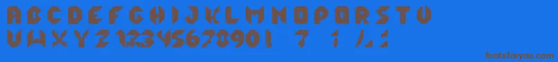 qlka Font – Brown Fonts on Blue Background