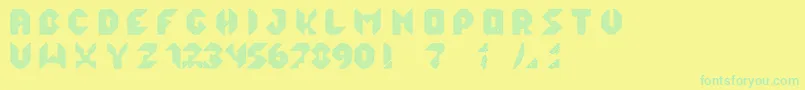 qlka Font – Green Fonts on Yellow Background
