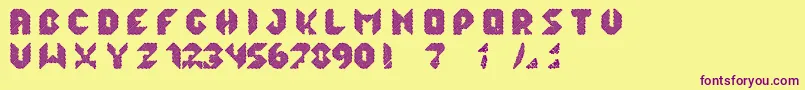 qlka Font – Purple Fonts on Yellow Background