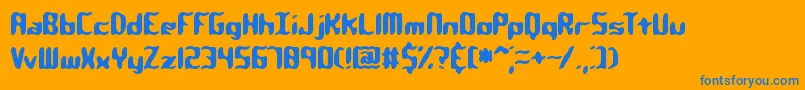 フォントqlumpy – オレンジの背景に青い文字