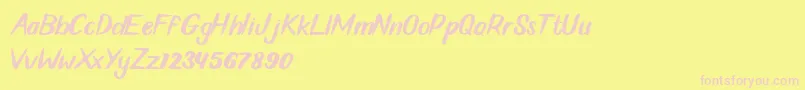 Qoimsya Font – Pink Fonts on Yellow Background