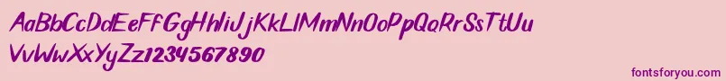 Qoimsya Font – Purple Fonts on Pink Background