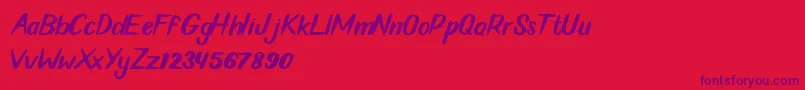 Qoimsya Font – Purple Fonts on Red Background