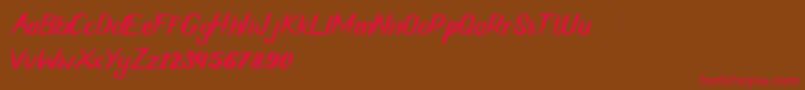 Qoimsya Font – Red Fonts on Brown Background