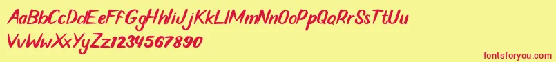 Qoimsya Font – Red Fonts on Yellow Background