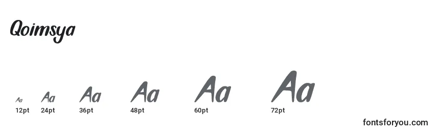 Размеры шрифта Qoimsya